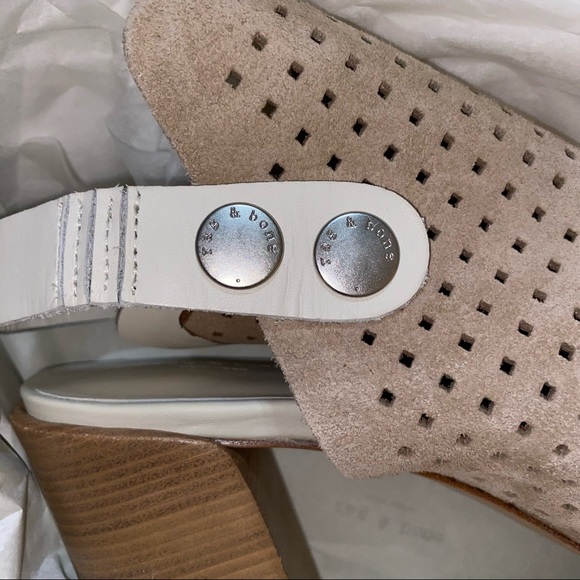 NEW! Rag & Bone LEIGH Stacked Suede Sandal in Stucco - NIB - $495 retail - Picture 5 of 8
